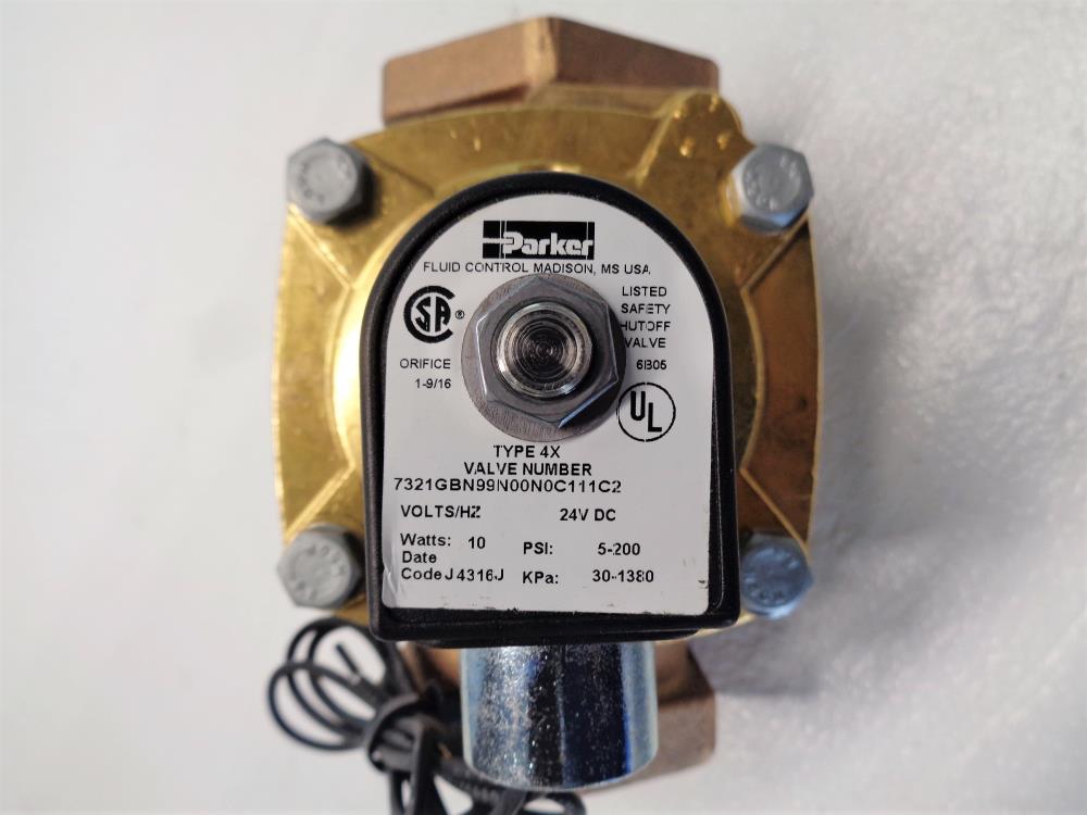 Parker 2" NPT Solenoid Valve, 2Way, Bronze, 7321GBN99N00N0C111C2